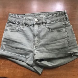 Army green jean shorts